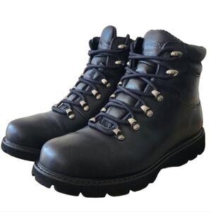 SOREL LAURENTIAN LACE UP WATERPROOF HIKING BOOTS. BLACK/6.5